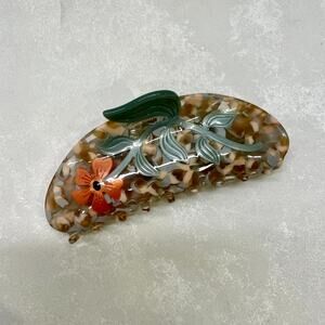 Hesperides Orange Acetate Floral Large Hair Claw
